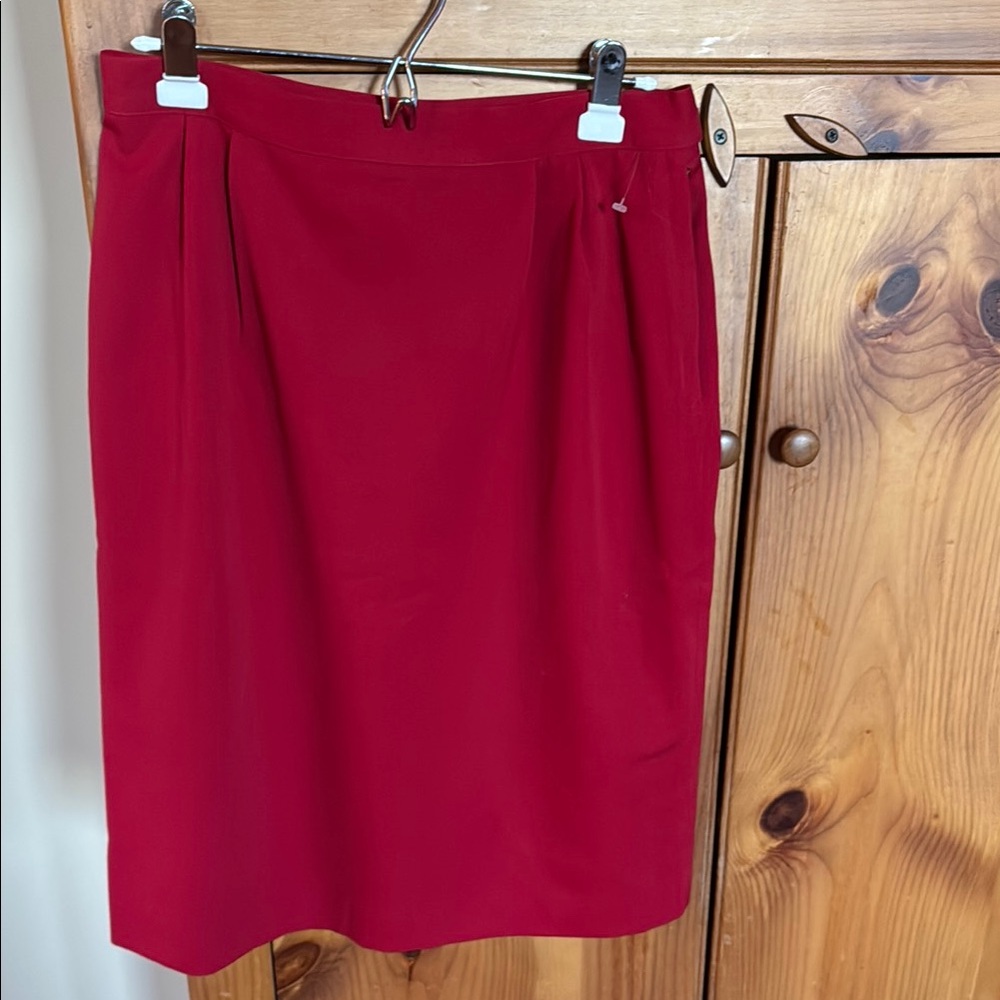 Red wool skirt